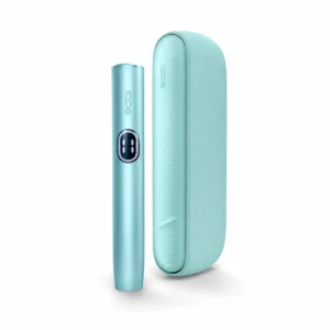 ILUMA i — Blue heated tobacco device on white background