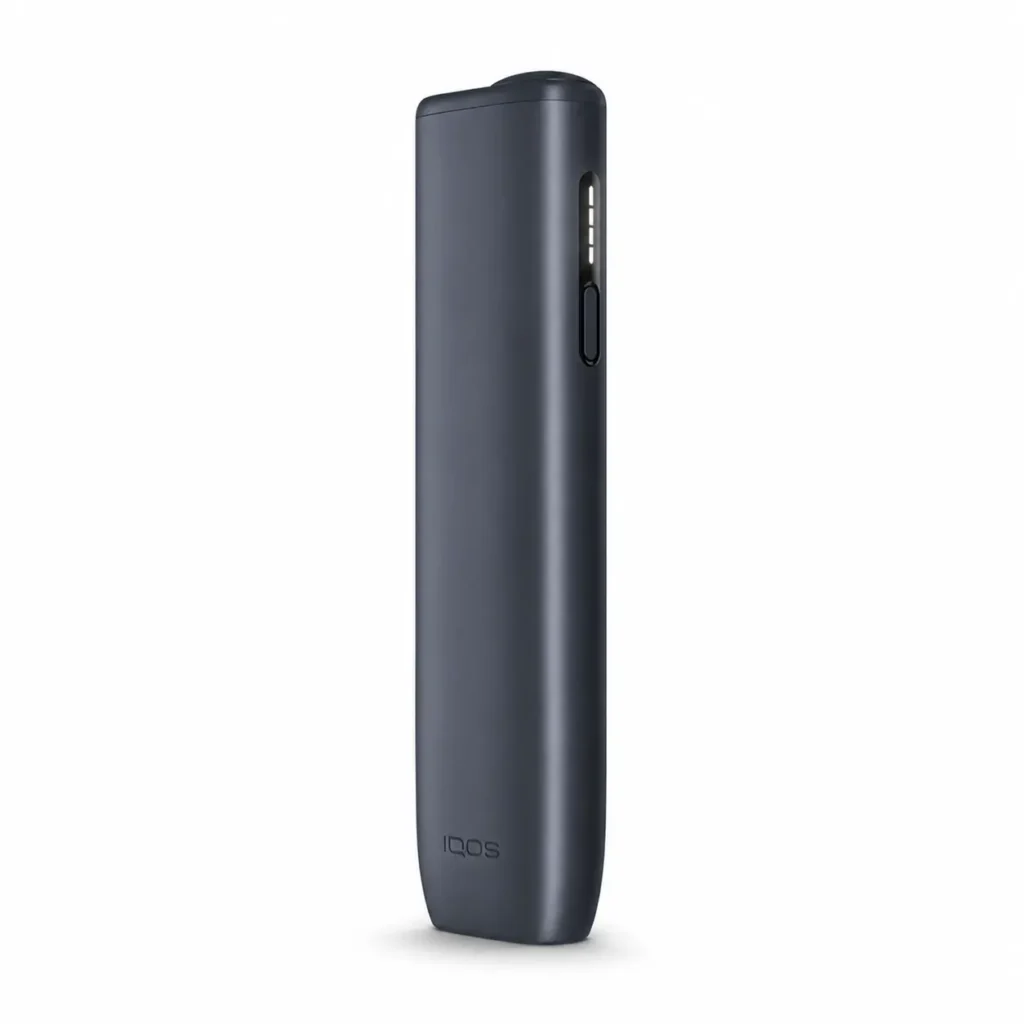 ILUMA i ONE — Black heated tobacco device on white background