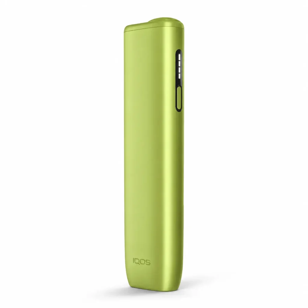 ILUMA i ONE — Lime Green heated tobacco device on white background