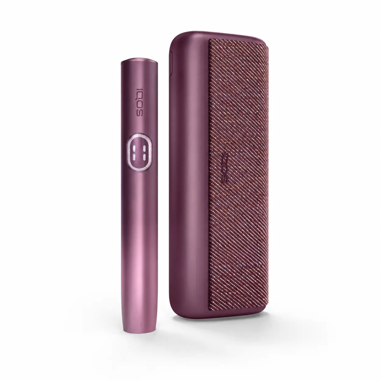 ILUMA i PRIME — Garnet Red heated tobacco device on white background