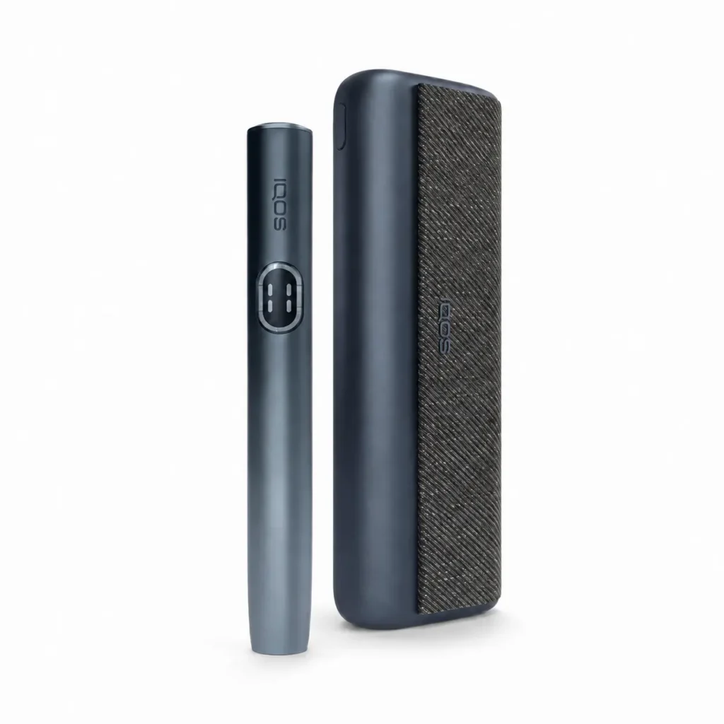 ILUMA i PRIME — Midnight Black heated tobacco device on white background