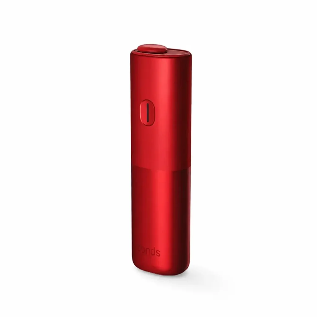 IQOS BONDS Ruby Red heated tobacco device on white background
