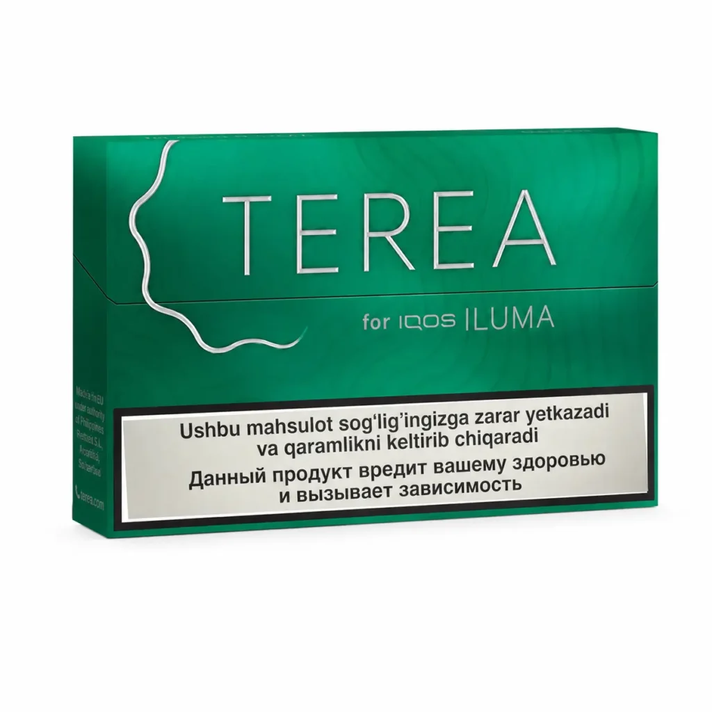 TEREA Green Zing Uzbekistan carton on white background