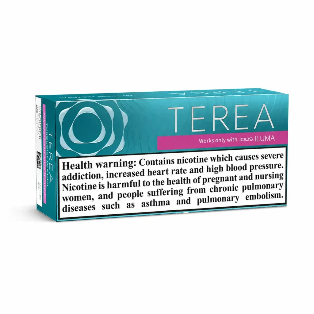 TEREA Turquoise Menthol Italy carton on white background