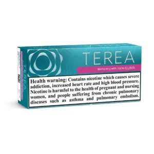TEREA Turquoise Menthol Italy carton on white background